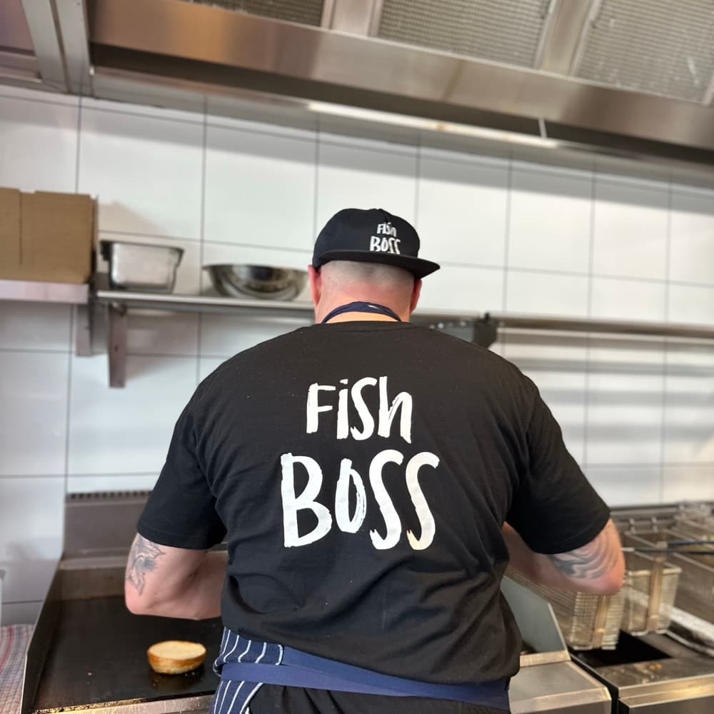 Fish Boss chef at the grill